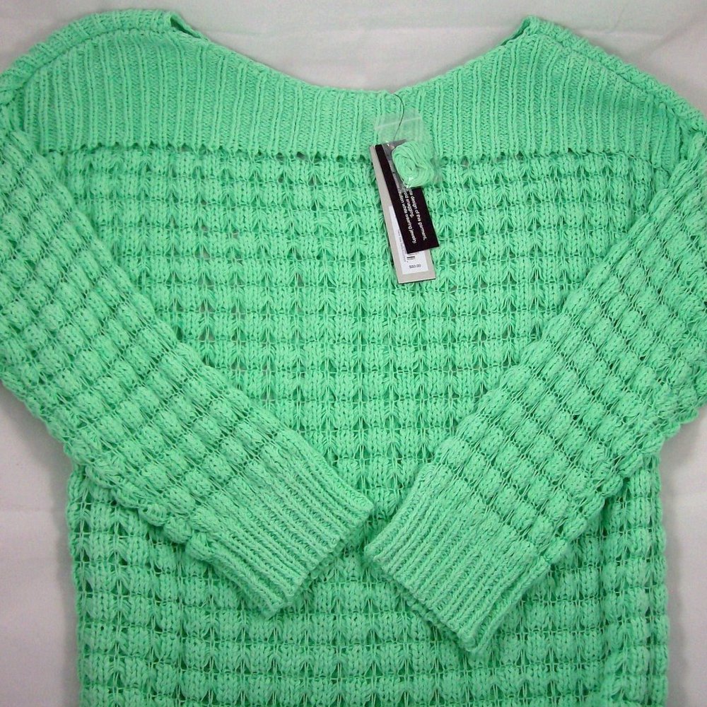 Apt. 9 Vivid Mint Open-Stitch Sweater - Picture 3 of 4